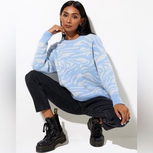 ELENI JUMPER IN ZEBRA BLUE GREY